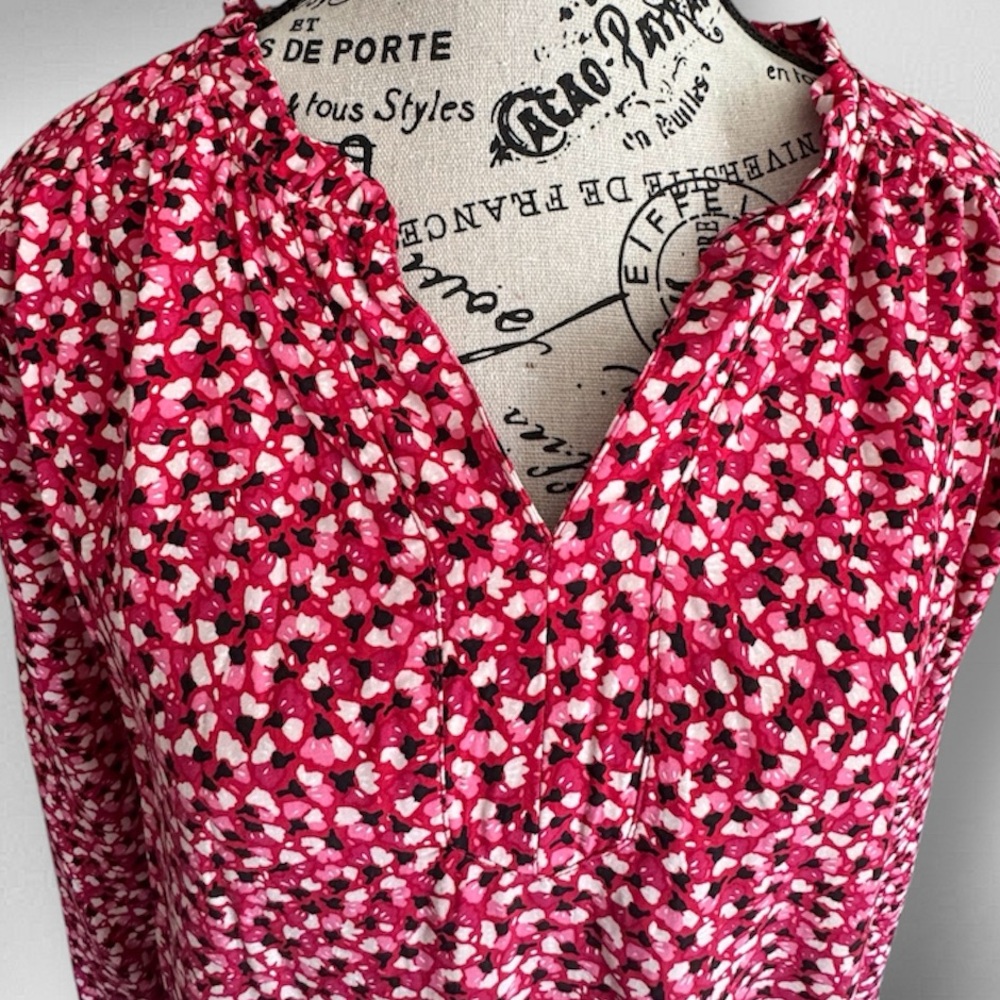 NWOT- Christopher & Banks Long V-Neck Sleeve Popover Blouse